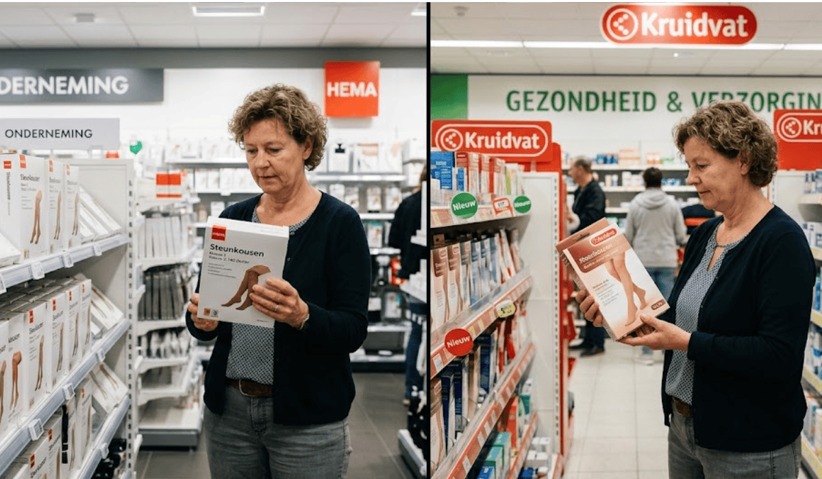 Je bekijkt nu Steunkousen HEMA vs Kruidvat – Welke Compressiekous Past het Beste bij Jou?